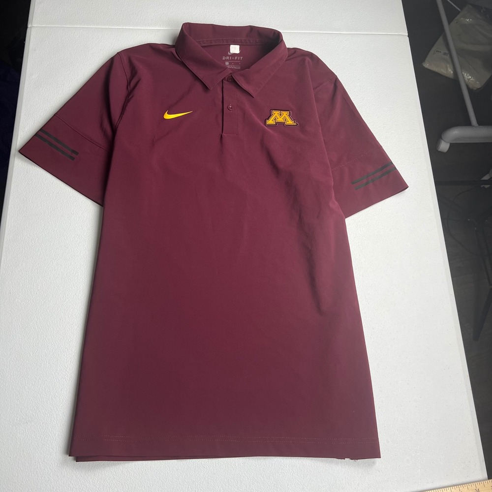 Nike Minnesota Golden Gophers Dri-FIT Polo Shirt Mens Large Maroon NCAA Golf